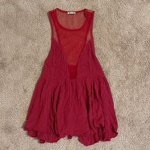 Low-cut, flowy, drop-sleeved tank with mesh back